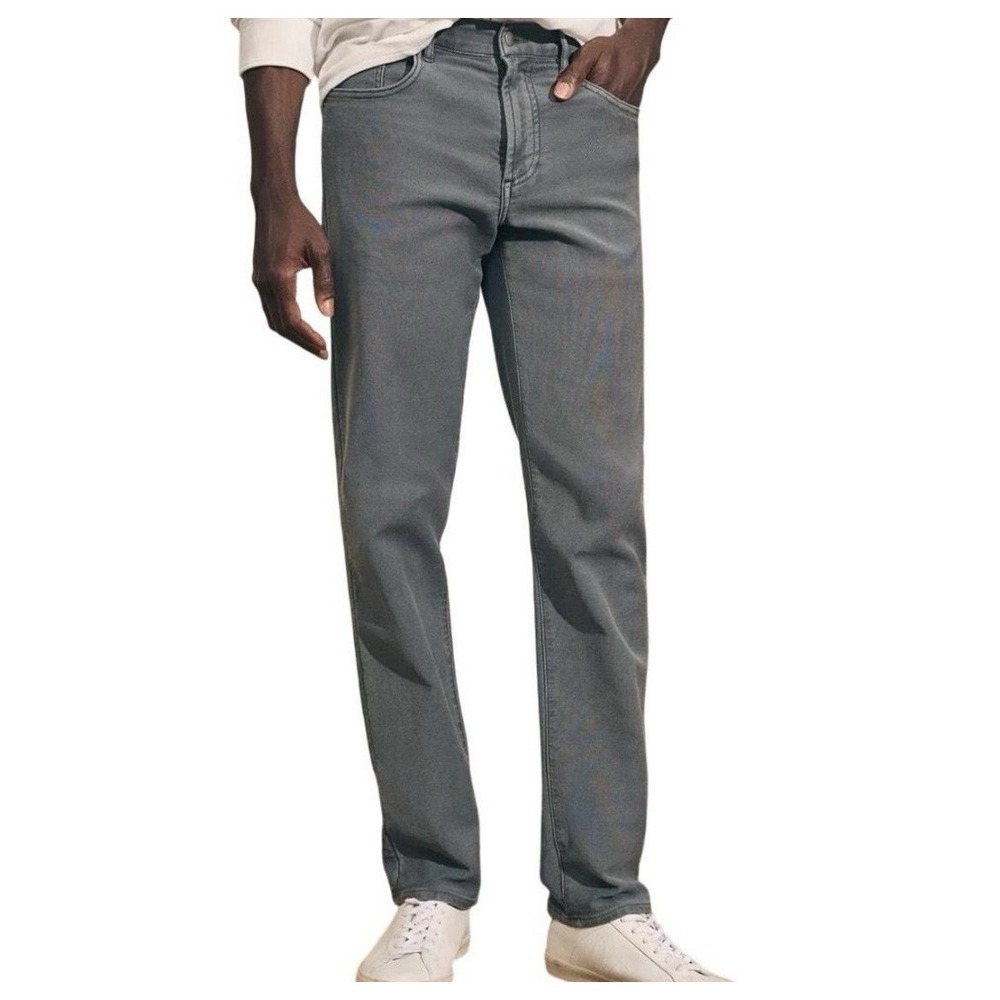 FAHERTY Slim Straight Mens Jeans 31/28 Grey Stretch Preppy